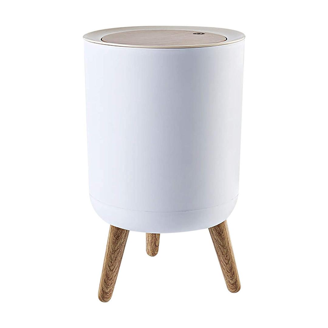 Trash can7Liter/1.8 Gallon Garbage can with Press top LidNordic Modern Waste BasketPlastic Trash bin Suitable for Kitchen, Bathroom, Bedroom, Living Room, Office, OutdoorDog Proof Trash can