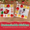 Christmas Ornament Storage Box Christmas Decoration Storage with 8 Removable Trays Store Up to 128 3-Inch Ornaments Large Ornament Storage Box with Dual Zipper and Pockets for Holiday Storage (Green)