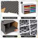 Dispowreath 2 Pack 10 Slots Construction Paper Storage, Classroom Mailboxes, Back to School Literature Cardboard Paper Organizer for Teacher, Office, 19.7 x 12.4 x 11.8 Inches(Black and White,Dots)