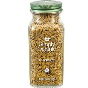 Simply Organic Whole Rosemary Leaf, 1.23 Ounce, Pungent, Herbaceous, Fresh Earthy Taste & Aroma, Kosher, Certified Organic