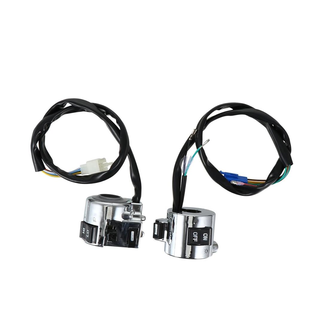Motorbike Handlebar Headlight Switch Control 2pcs Left and Right Waterproof Group Compatible for Motorcycle and Electric Scooter Use