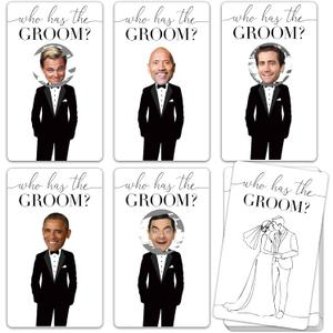 Minimalism Bridal Shower Games, Who Has The Groom Scratch Off Celebrity Cards Tickets for 41 Guests, Funny Engagement Party, Bride-to-Be Celebration Scratch Off Cards (White)