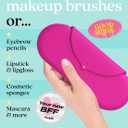 2 x Embla Makeup Brush Holder Travel Cosmetic Case Pouch, Soft Silicone Cosmetic Bag Make Up Brushes Holder with Secure Snap Closure, Travel Makeup Brush Case, Fuchsia