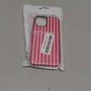 Magnetic for iPhone 15 Case Cute Stripes Phone Case, Shockproof Slim TPU and Hard PC Protective Phone Cover Compatible with MagSafe Designed for Women Girls, Red and Pink