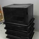 Storex Letter Size Deep Storage Tray  Organizer Bin with Non-Snap Lid for Classroom, Office and Home, Black, 5-Pack (62543U05C)