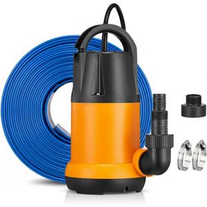 Submersible Sump Pump, Water Pump With 25Ft. Water Hose, Portable Utility Pump, Water Transfer Pump with 25-Foot Cord, 4000 GPH, Ideal for Swimming Pool, Garden Pond, Basement
