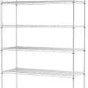 FDW 48"L18"W82"H Wire Shelving Unit Storage Cart Metal Shelf Rolling Utility Cart 2100Lbs Capacity with 6 Tier Casters Adjustable Layer Rack Strong Steel for Restaurant Garage Pantry Kitchen,Chrome