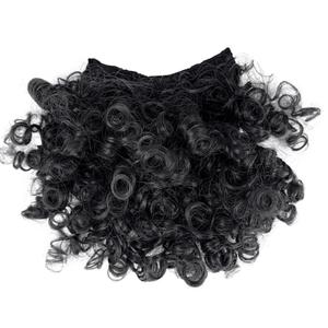 UAmy hair Afro Puff Bangs for Black Women Replaceable Curly Bangs with 2 BB Clips in Hairpieces Synthetic Curly Bangs for Daily Wear(Natural Black)