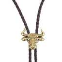 Teaaha 1PCS Bolo Tie Western Cowboy Bolo Ties Necklace Jewelry Sparkly Retro Cowgirl Rhinestone Handmade Leather Necktie Cowboy Banquet Birthday Anniver Gift for Men Women