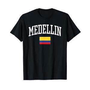 Vintage Medellin Colombia Country Flag Souvenir Vacation T-Shirt XL