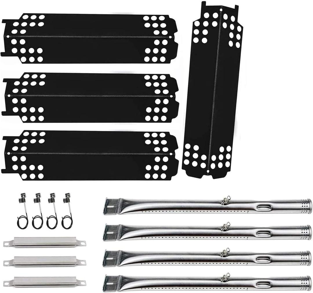Grill Replacement Parts for Charbroil 463436215, 463436214, 463436213, 467300115, 463234413, 466342014 Gas Grills, Grill Burner Pipe Tube, Heat Plate Tent Shield, Carryover Tube, Grill Igniter