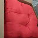 Porch Swing Cushions 60 inch Waterproof & Fade Resistant Thicken 5" Outdoor Swing Cushions 3 Seater Replacement with Backrest & Ties Patio Swing Cushions for Outdoor Furniture (Red)