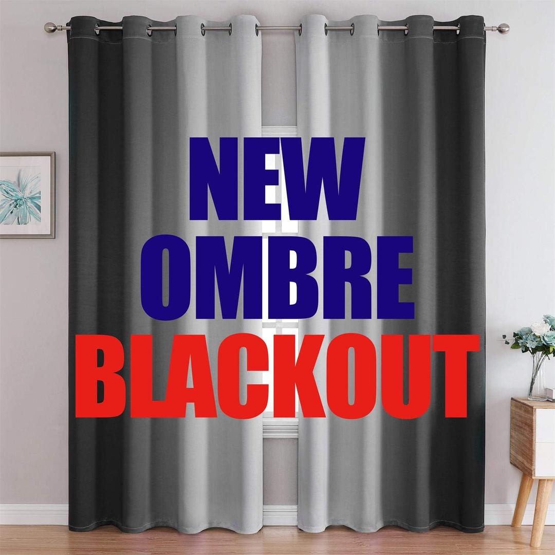 G2000 Blackout Curtains & Drapes for Bedroom Living Room 95 Inches Long Grey and Greyish White Room Darkening Window Treatments Ombre Thermal Insulated Light Blocking Grommet Backdrop 2 Panels Set