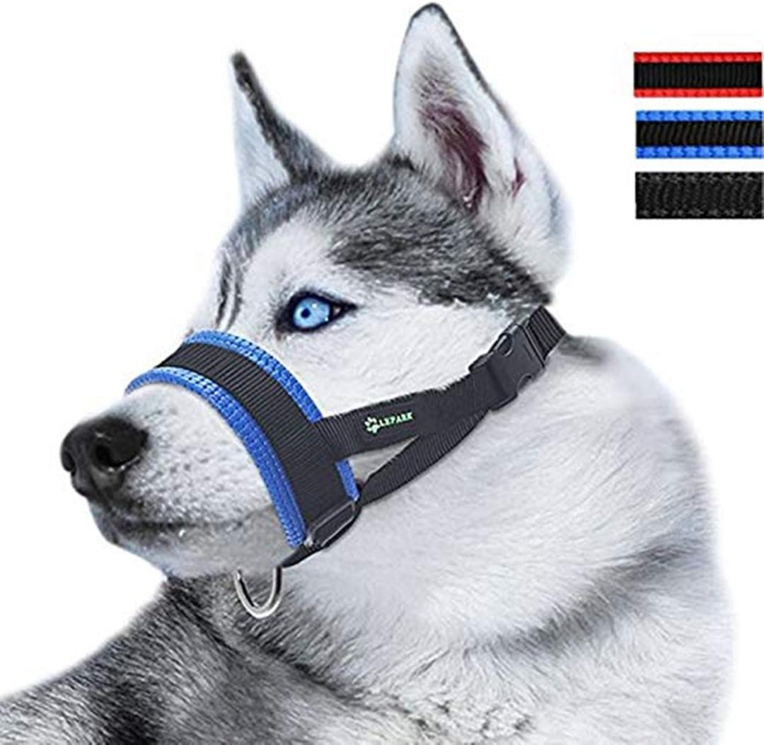 Nylon Dog Muzzle for Small,Medium,Large Dogs Prevent from Biting,Barking and Chewing,Adjustable Loop(S/Blue)