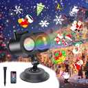 Christmas Projector Lights Outdoor, 2-in-1 HD Moving Pattern Holiday Projector Lights with Remote Control (12 Slides, 15 Colors), IP65 Waterproof Christmas Decorations with Timer,Three Fixing Methods