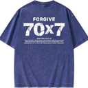 Graphic Tees Summer Novelty Women Men Cotton Oversized Seven Number Element Christian Washed T-Shirt
