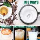 Huogary Milk Frother, Milk Steamer for Milk Foam & Hot Milk(4.5oz/10.5oz), Electric Milk Frother and Warmer for Homemade Coffee, 120V (Black)