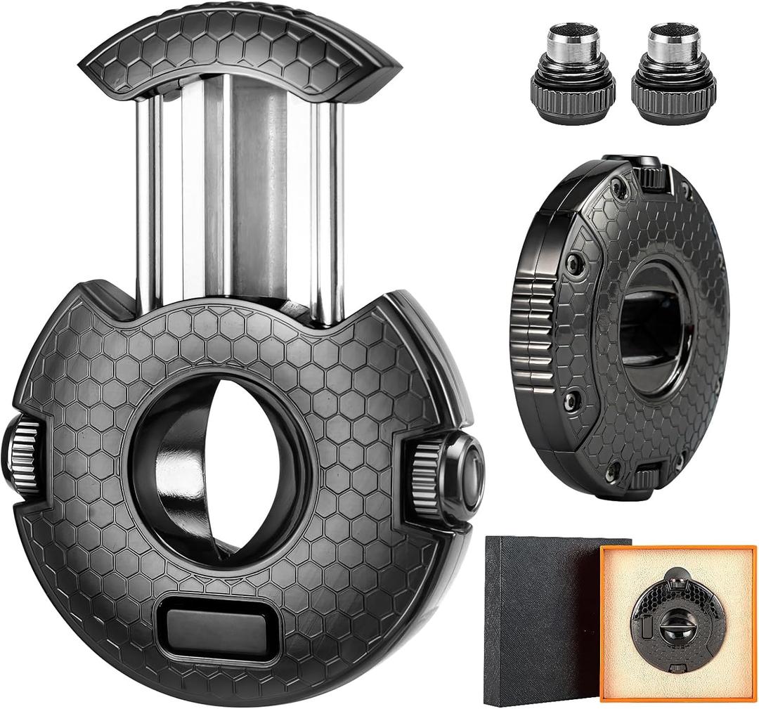 V Cut Cigar Cutter, 2 Sizes Cigar Punching Cutter Sharp Blade Made of Stainless Steel with Gift Box Packaging Suitable for Christmas Birthdays Anniversaries etc