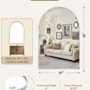 24"x36" Arched Bathroom Vanity Mirror, Brushed Nickel Aluminum Frame