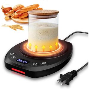 MQUPIN Sourdough Starter Warmer-Sourdough Warming Mat with Precise Temperature Control(70-120F), Upgraded 0-24H Timer Alert & Memory Function Sourdough Warmer for Home Bread Baking,F/C Adjustable