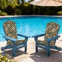 LVTXIII Adirondack Chair Cushions 48x20x2.5 Inch, Water Repellent, Fade Resistant, High Back Outdoor Rocking Chair Cushions for Patio Furniture, 2 Pack, Jacobean Black