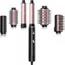 SKIMI Hair Dryer Brush and Blow Dry Brush, Multi-Hot Air Styler with 110000RPM Brushless Motor, Hot Air Brush for Fast Drying Curling Volumizing Straightening & Styling, High-Speed (Black & Pink)