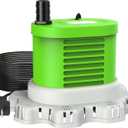 AgiiMan Pool Cover Pump Above Ground - 850 GPH Submersible Water Pump for Pool Draining, Portable Small Sump Pumps with 16' Drainage Hose and 25' Power Cord, 3 Adapters, Green