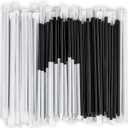 DuraHome Plastic Straws Individually Wrapped BPA Free Restaurant Style Disposable Straw (10.25" Long Straws, Black)