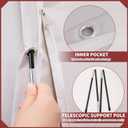 Patio Umbrella Parasol Cover for 7.5ft to 11.5ft Offset Umbrella, 600D Waterproof Outdoor Offset Umbrella Cover with Zipper and Rod, Fits Cantilever Offset Umbrella, Light Grey