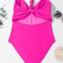 Herseas Women's Twist Cut Out One Piece Swimsuit V Neck Knotted Tummy Control Bathing Suit (Green, XXL)