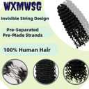 Knotless Pre-Separated Water Wave Human Hair Feather Crochet Hair Extensions Lightweight Reusable Crochet Hair Extensions Natural Color 16inch 120g