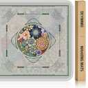 Deyimmei Neoprene Mahjong Mat for Table 31.5"x31.5" - Non-Slip, Noise Reduction Cover with Storage Pockets, American Rules & Crease-Free Rolled Shipping (Vibrant Blooms)