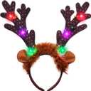 JOYIN 4 PCS Christmas Light Up Antler Headband, Long Antler Headband for Adult Kids Christmas Party Favor Supplies Xmas Accessories Holiday.