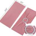 Peomeise 100pcs Dusty Pink Spandex Chair Sashes with Buckle Slider for Wedding, Party Decoration