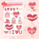 2 x Valentines Day Decorations - Heart Window Clings for Glass | Valentines Decor Indoor Outdoor - Valentine's Day Accessories Party Favors Supplies for Home School Class Office (Red)