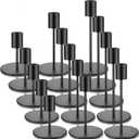 Sieral Candle Holders Bulk Taper Candlesticks Holders Set Modern Decorative Metal Candelabras for Wedding Anniversary Home Dinning Table Centerpiece Xmas Party Decor(Matte Black,15 Pcs)