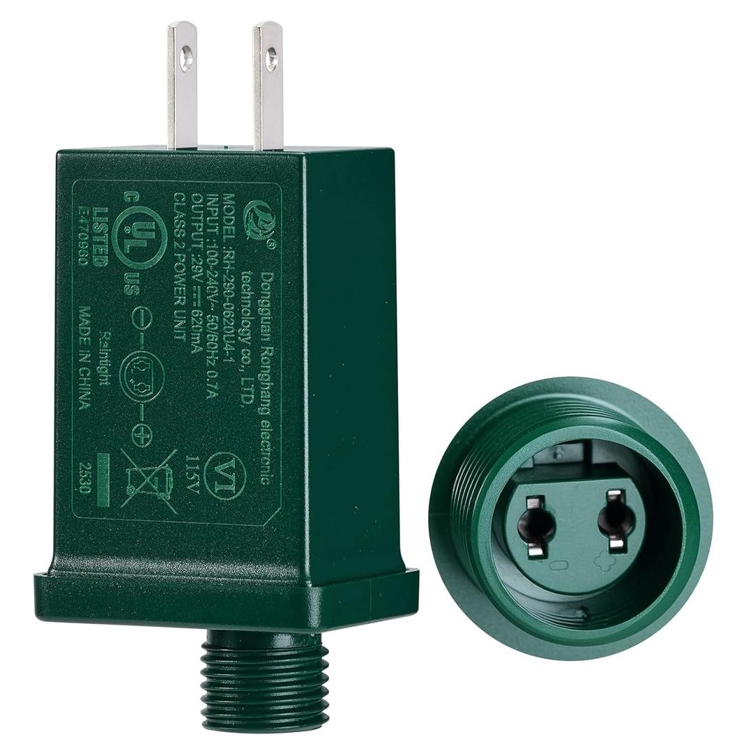 18WL29V LED Power Supply,UL Certification LED Transformer Replacement Class 2 Power Supply,IP44 Low Voltage Transformer US Christmas Tree Plug Adapter for Led String Lights