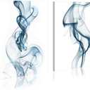 Abstract pictures painting canvas - 2 Piece Blue Smoke Abstract Wall Art for Living Room Bedroom Office Wall Deocr (11"x16"x2)