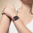Bestig Leather Bands Compatible with Apple Watch Band 38mm 40mm 41mm 42mm(Series 10 11) for Women Men, Wristband Strap for iWatch SE3/2/1&Series 9 8 7 6 5 4 3 2 1(Brown+Rose Gold)