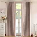 jinchan Pink Blackout Curtains for Girls Bedroom 84 Inches Long Chenille Nursery Curtains for Living Room 2 Panels Thermal Insulated Full Blackout Drapes Farmhouse Noise Reducing Window Curtain Panels