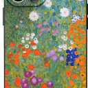 for iPhone 12 Pro Max Case, Gustav Klimt Painting Phone Case for Women, Cute Colorful Flower Garden Plants Phone Cover