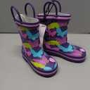 Toddler Rain Boots Kids Waterproof Rubber Boots for Boys and Girls with Handles in Fun Pattern Size 22