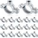 20 Pack 3/4" Split Ring Pipe Hanger for Thread Rod Galvanized Iron Mounting Bracket Support for Tubing Wall Ceiling Mount Combination Industrial Decor