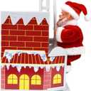 Christmas Electric Toy Climbing Chimney Santa Claus Musical Toy Dancing SingingSanta Claus for Children Kids Need to Assemble by Yourself Without Battery