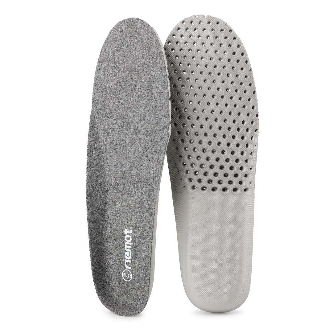 riemot Merino Wool Insoles for Women Breathable Honeycomb Shoe Inserts Comfortable Cushioning Replacement Innersoles Warm Sheepskin Insole for Winter Snow Boots Slippers Gray US6/ EU37