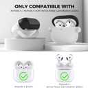 2 x AhaStyle AirPods 4 Case Cover with Secure Lock Clip, Cute Music Headset Design for AirPods 4th Generation with Cleaning Kit Soft Silicone Protective Cover Skin for Apple AirPods 4 2024 Charging Case (Dark Gray)