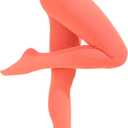 2 Pairs Women's Solid Color Tights 80D, Soft Opaque Microfiber Tights (Large-X-Large, Living Coral)