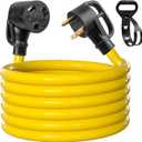 30 Amp 10FT RV Extension Cord with Grip Handle, 3 Prong 250 Volt, Power Extension Cord Waterproof with Power Cord Organizer, NEMA TT-30P to NEMA TT-30R, UL Listed
