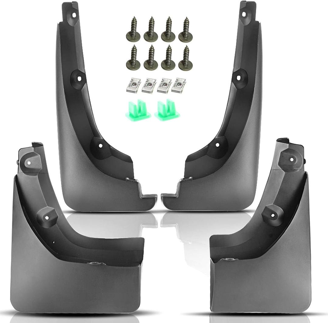 YHTAUTO Set of 4 Mud Flaps Splash Guards Accessories Replacement for Toyota RAV4 2006-2012 Sport Utility, with Factory Fender Flares, Front and Rear LH RH, Black