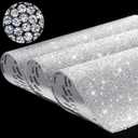 Outus 36000 Pcs Bling Crystal Rhinestones Sheet Sticker DIY Decoration Sticker Self Adhesive Glitter Rhinestone Glitter Gem Sheet for Car Crafts Decoration, 9.4 x 7.9 Inch(White)